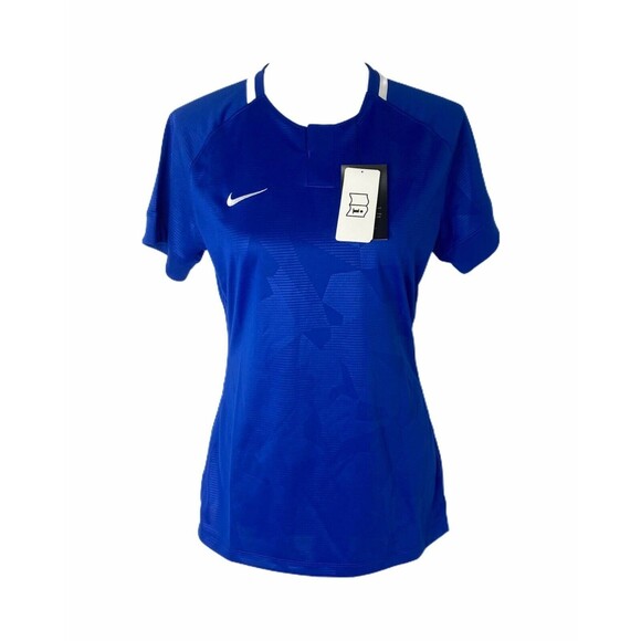 Nike Dri-Fit Women's Shirt Blue Athletic Short Sleeve Soccer Size Medium - Picture 1 of 8